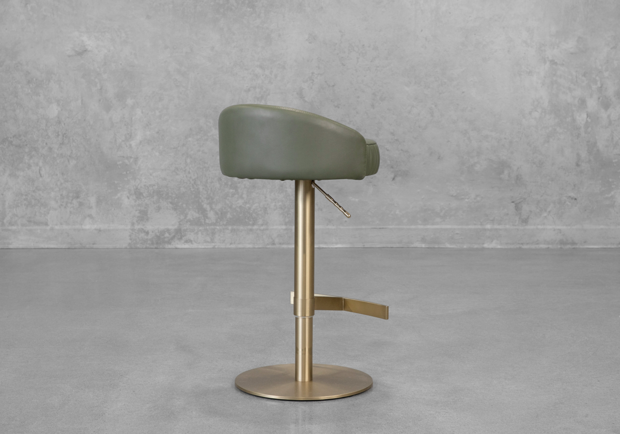 Felic Green Faux Leather Counter Stool - Back