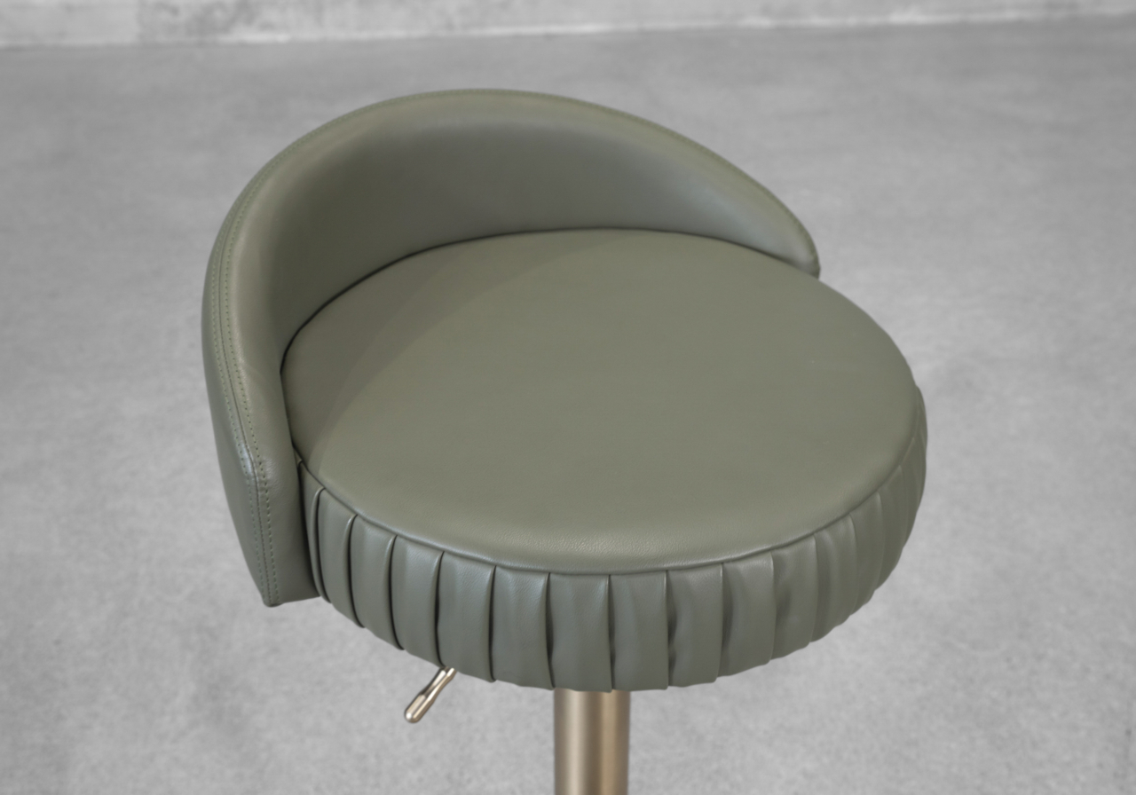 Felic Green Faux Leather Counter Stool - Close Up