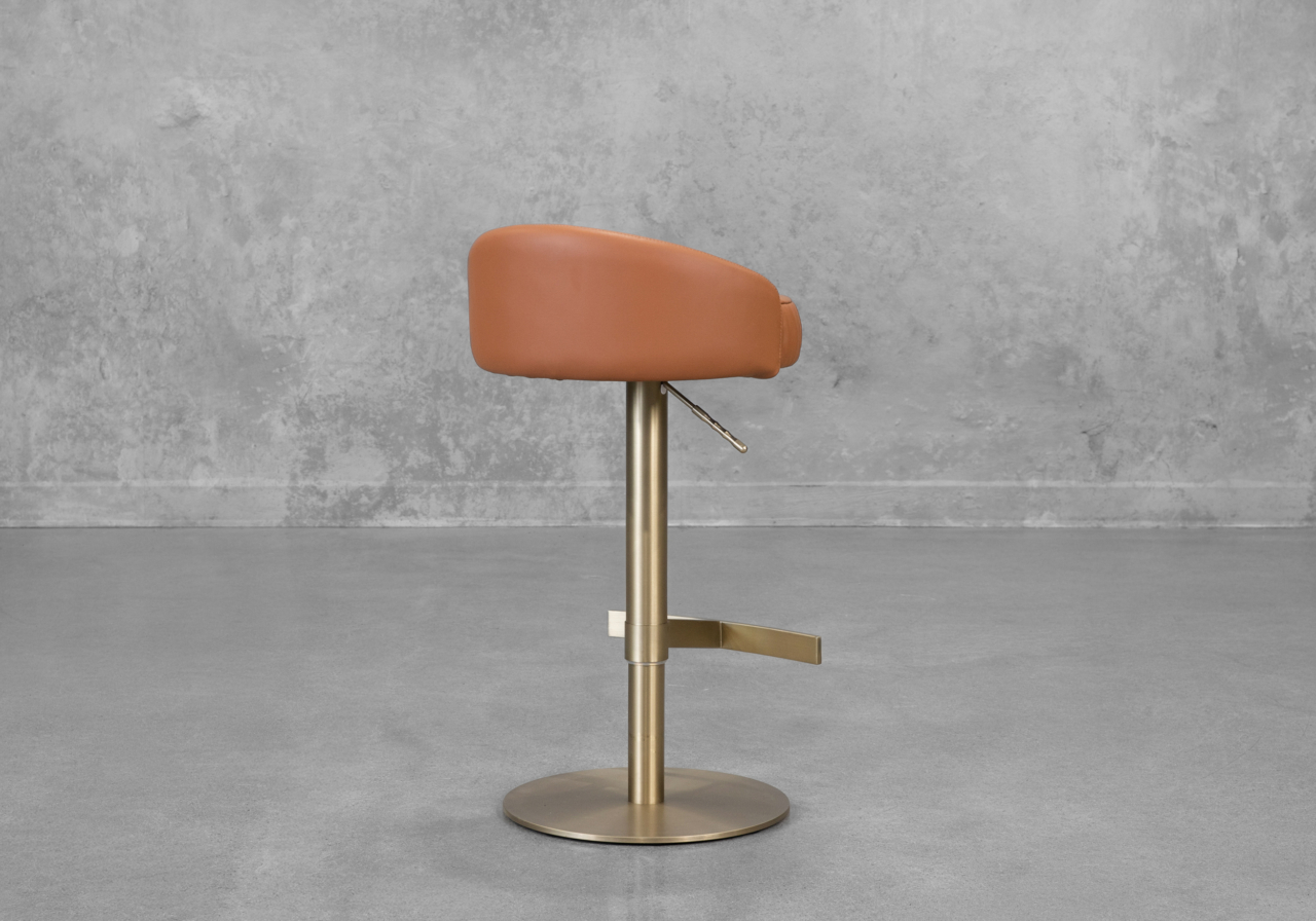 Felic Tan Faux Leather Counter Stool - Back