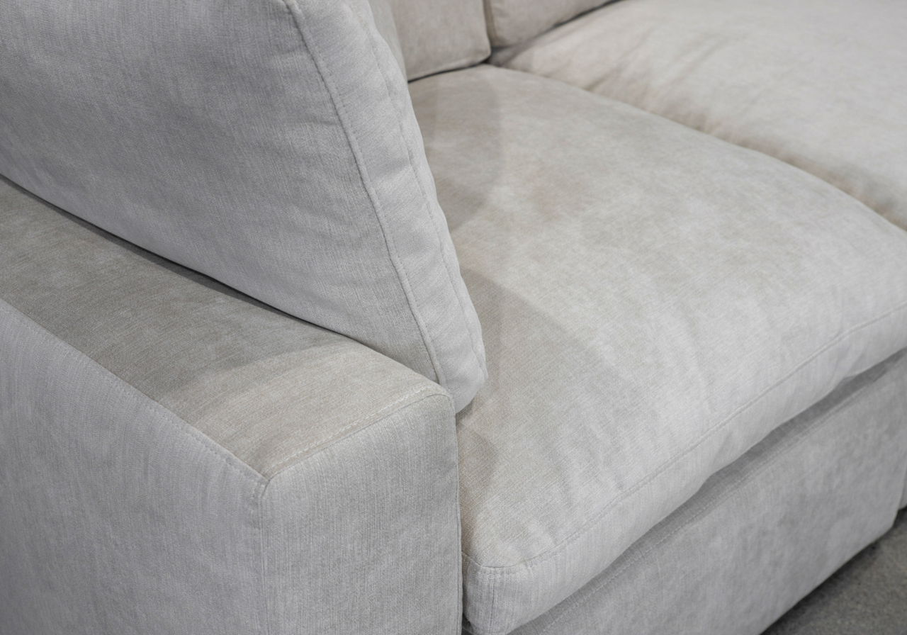 Albia Sectional in Cream - Close Up