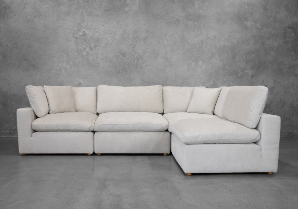 Albia Sectional in Cream - Front