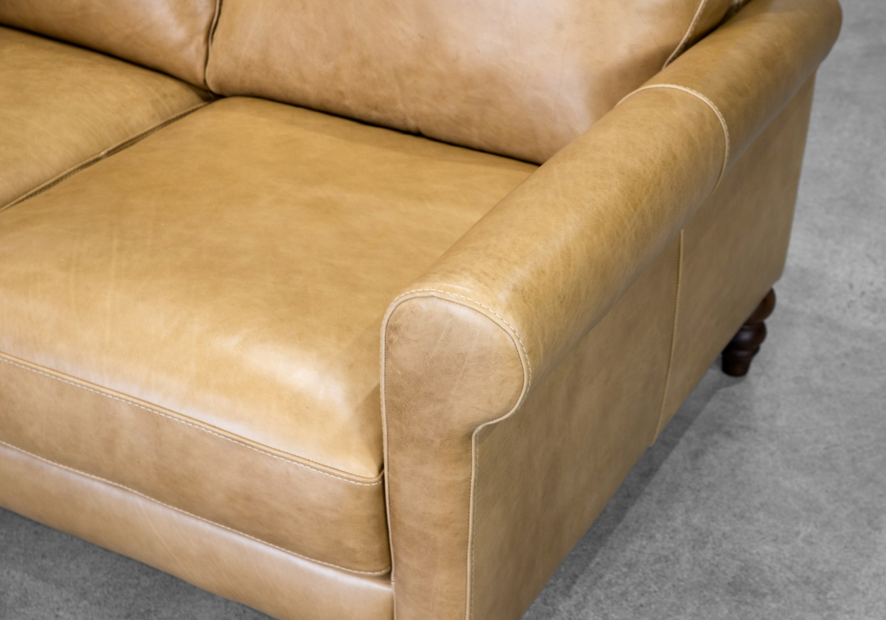 Amalfi Saddle Leather Sofa - Close Up