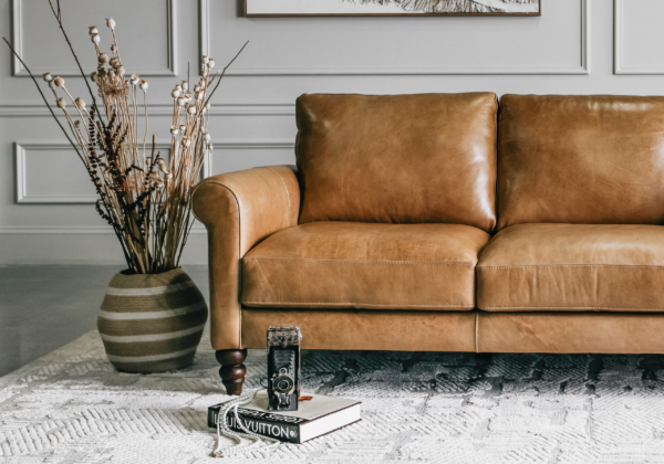 Amalfi Saddle Leather Sofa - Close Up