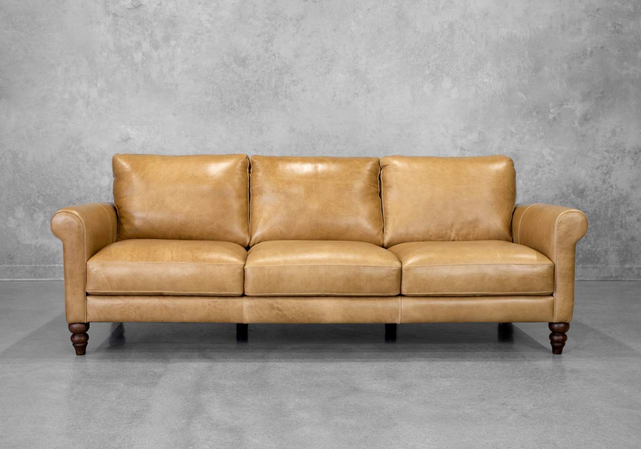 Amalfi Saddle Leather Sofa - Front Amalfi Saddle Leather Sofa - Front