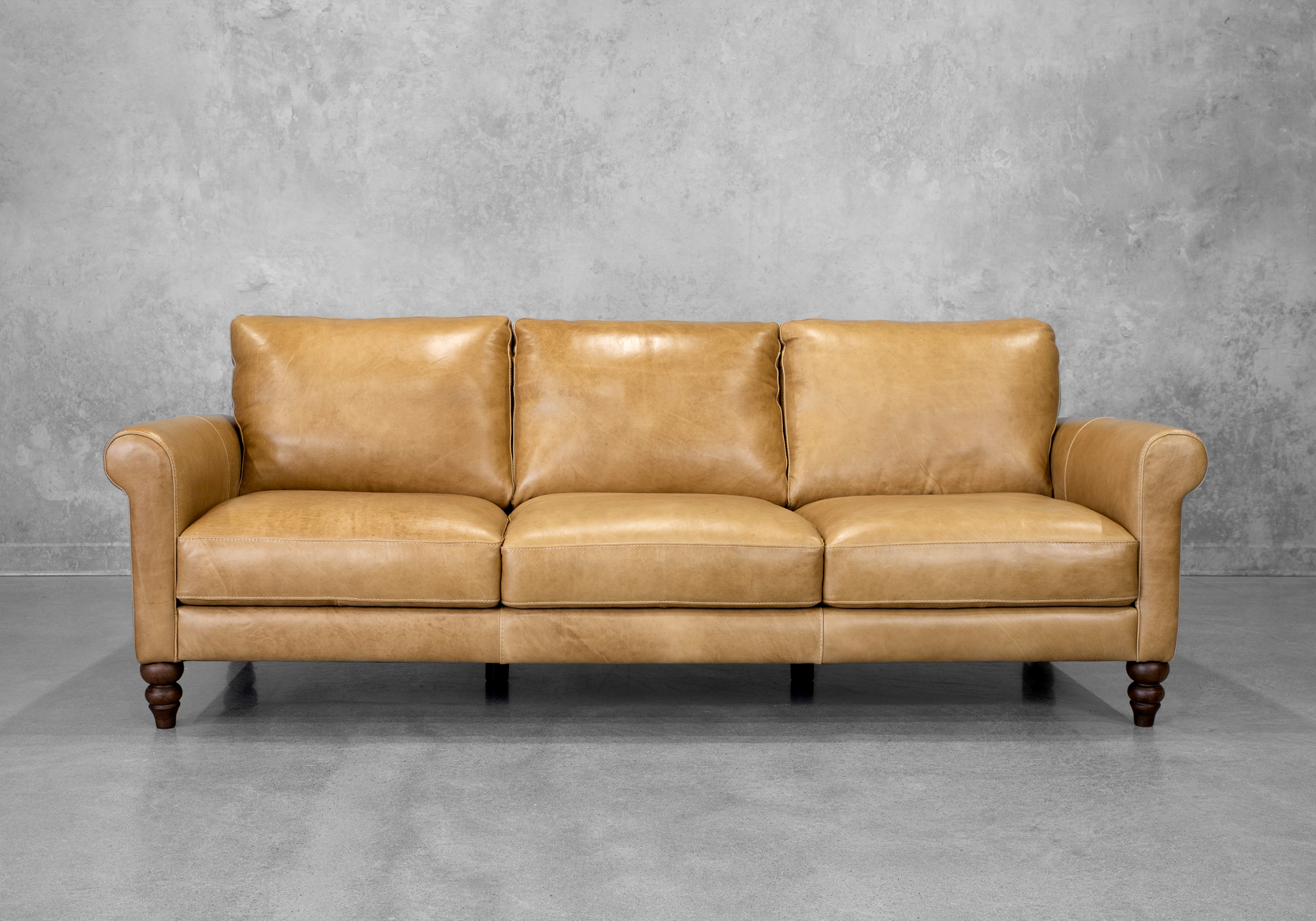 Amalfi Saddle Leather Sofa - Front