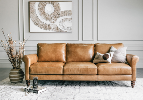 Amalfi Saddle Leather Sofa - Living Room