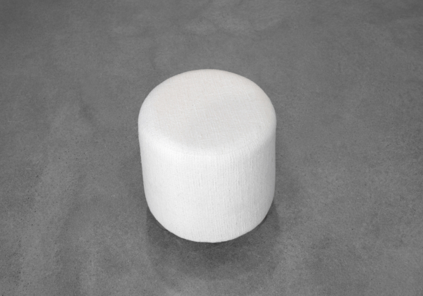 Bow Ottoman in Ivory
