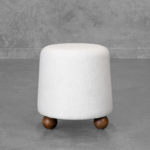 Bow Ivory Fabric Ottoman