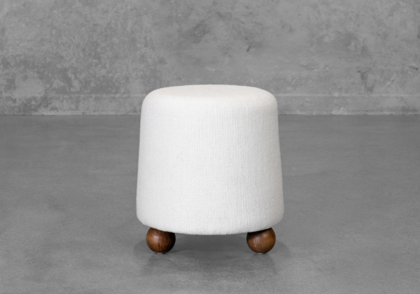 Bow Ottoman in Ivory - Front