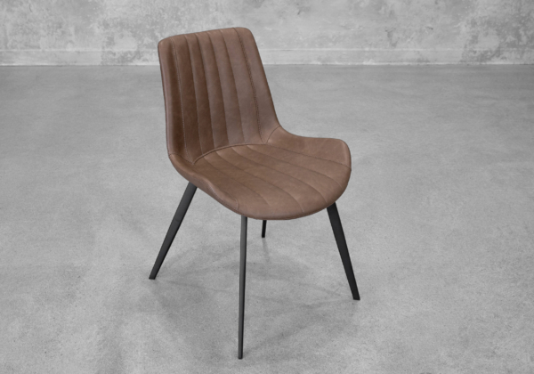 Chan Hype Faux Leather Dining Chair in Brown