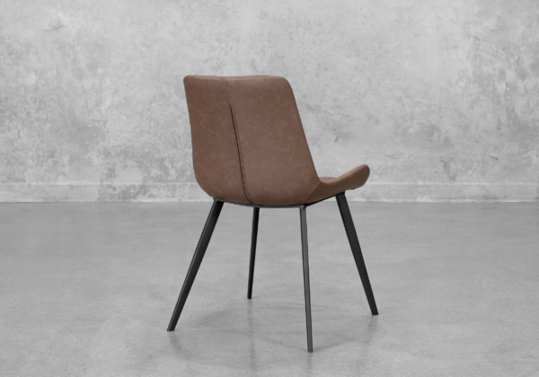 Chan Hype Faux Leather Dining Chair in Brown - Back