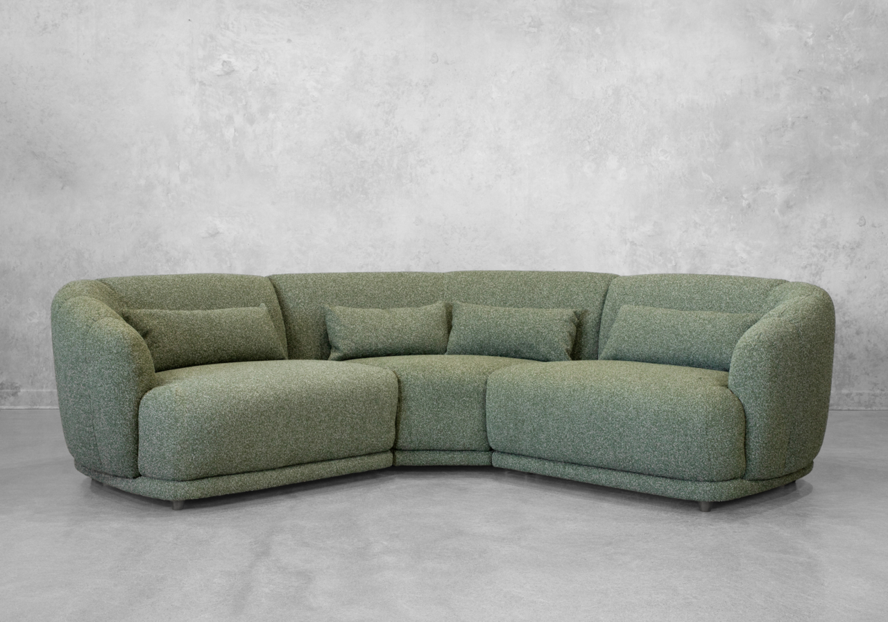 Conran Fabric Sectional in Green - Angle