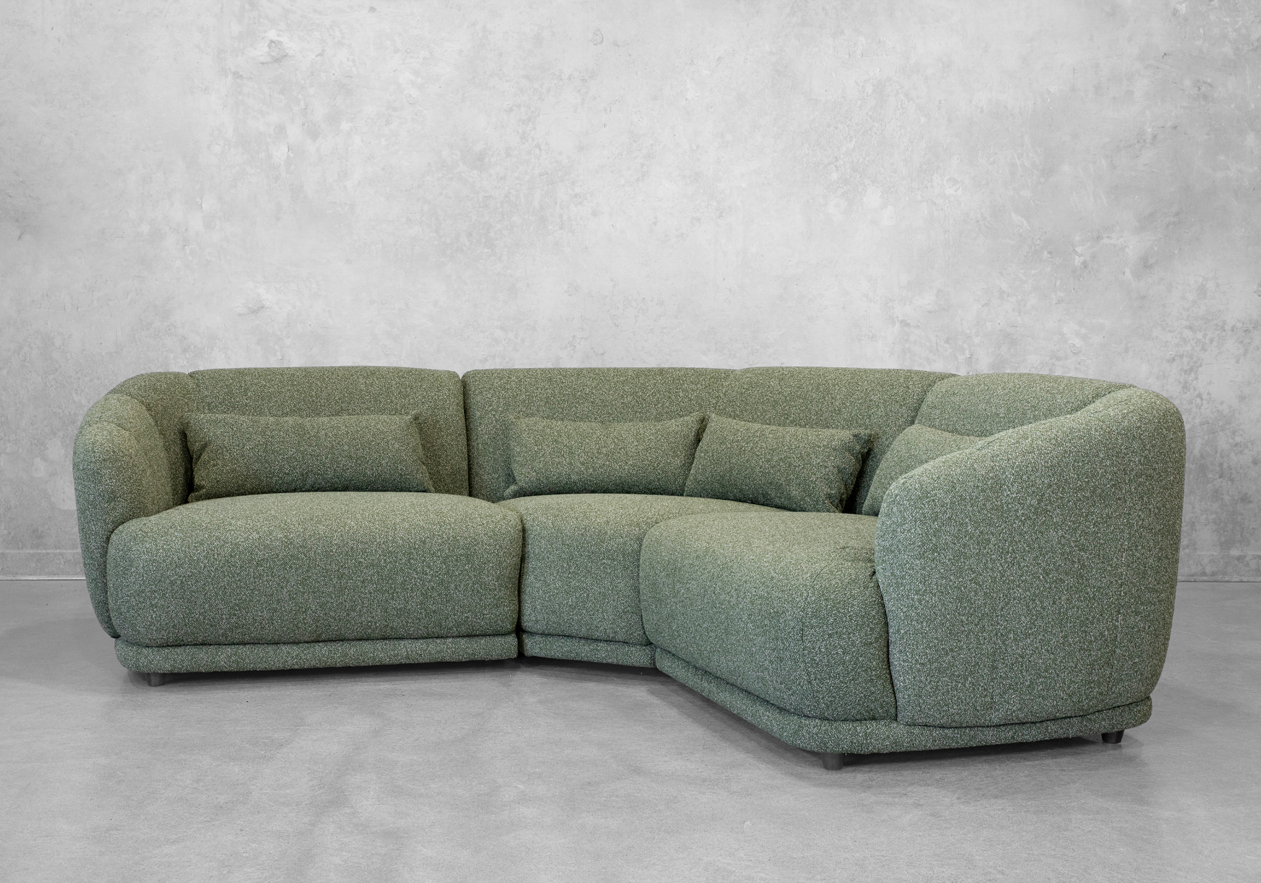 Conran Fabric Sectional in Green - Front