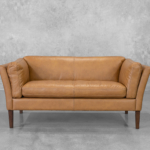 Diana Vintage Tan Leather Loveseat