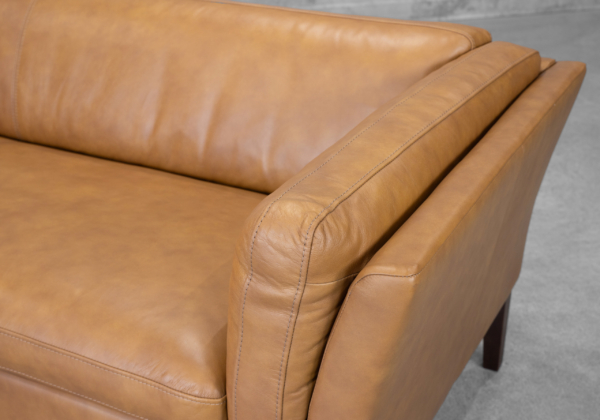 Diana Tan Leather Sofa - Close Up