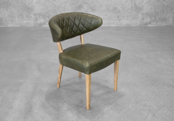 Drew Green Leather Dining Chair
