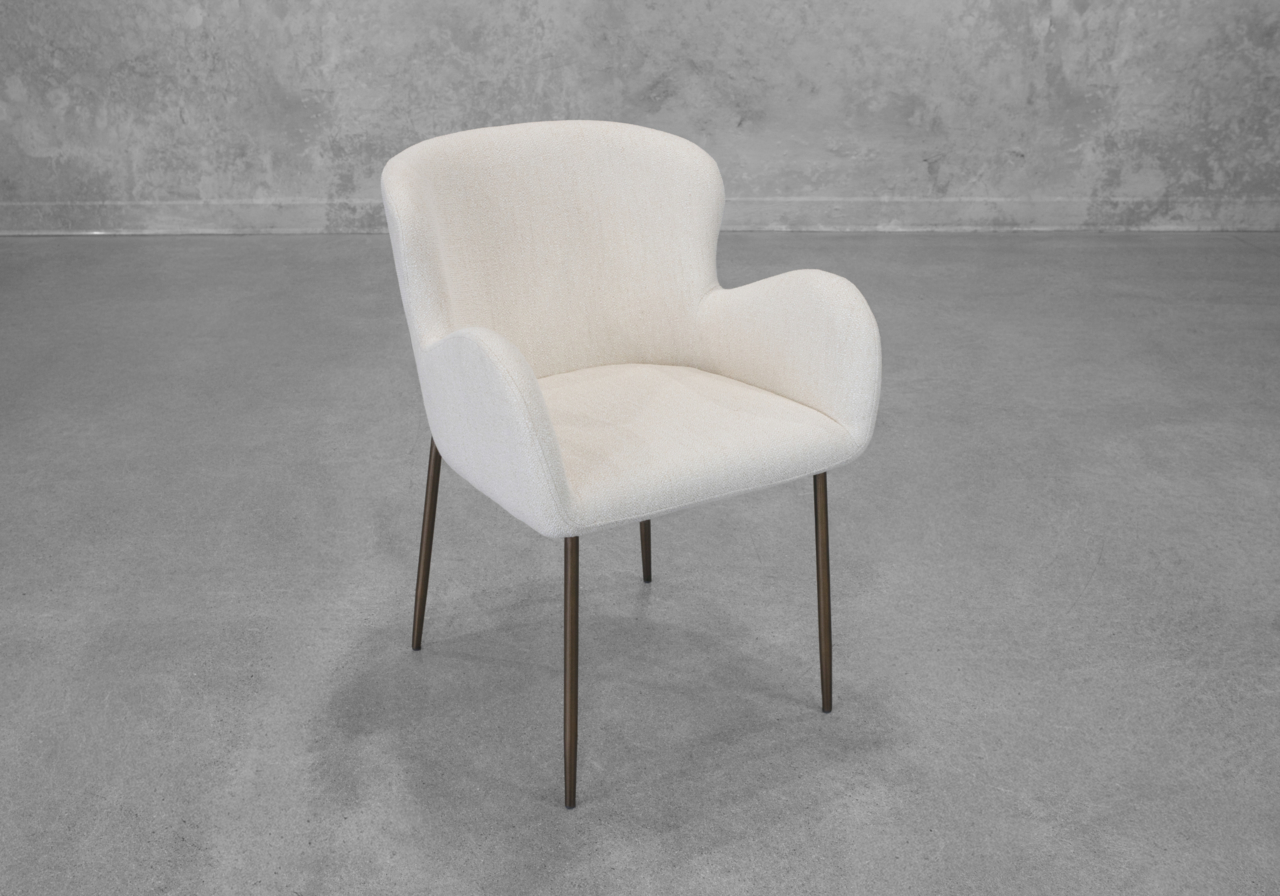 Glam Beige Fabric Armchair