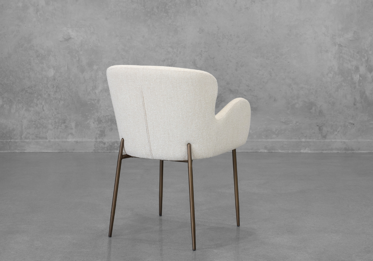 Glam Beige Fabric Armchair - Back