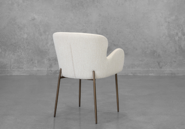 Glam Beige Fabric Armchair - Back