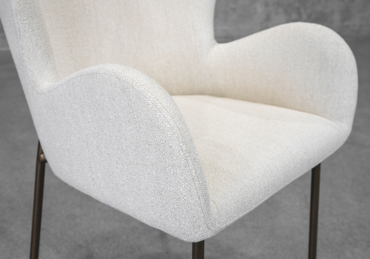Glam Beige Fabric Armchair - Close Up