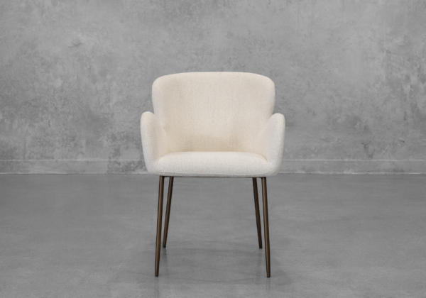 Glam Beige Fabric Armchair - Front