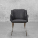 Glam Black Faux Leather Armchair