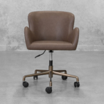 Glam Brown Faux Leather Office Chair