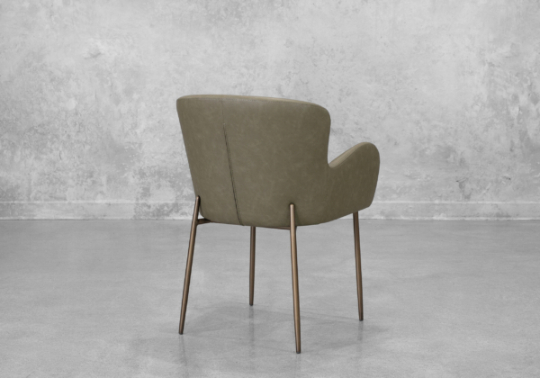 Glam Olive Faux Leather Armchair - Back