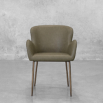 Glam Olive Faux Leather Armchair