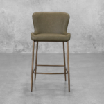 Glam Olive Faux Leather Counter Stool