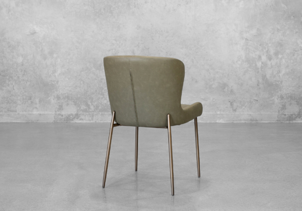 Glam Olive Faux Leather Dining Chair - Back