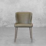 Glam Olive Faux Leather Dining Chair