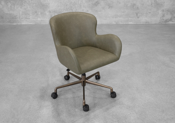 Glam Olive Faux Leather Office Chair