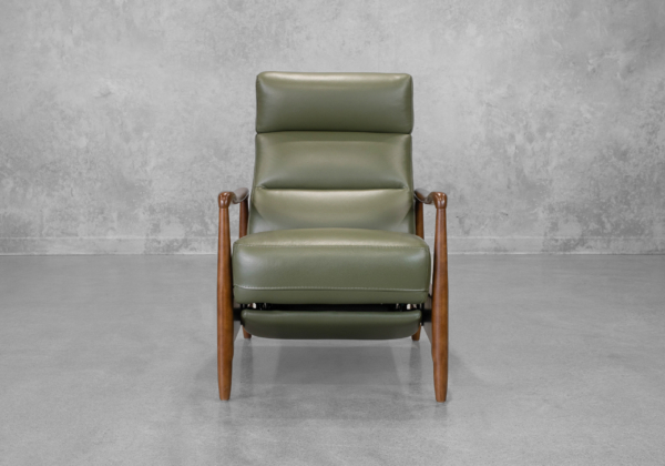 Hanford Bahama Green Leather Recliner - Front
