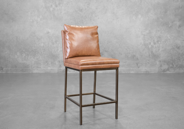 Harlow Copper Faux Leather Counter Stool - Angle