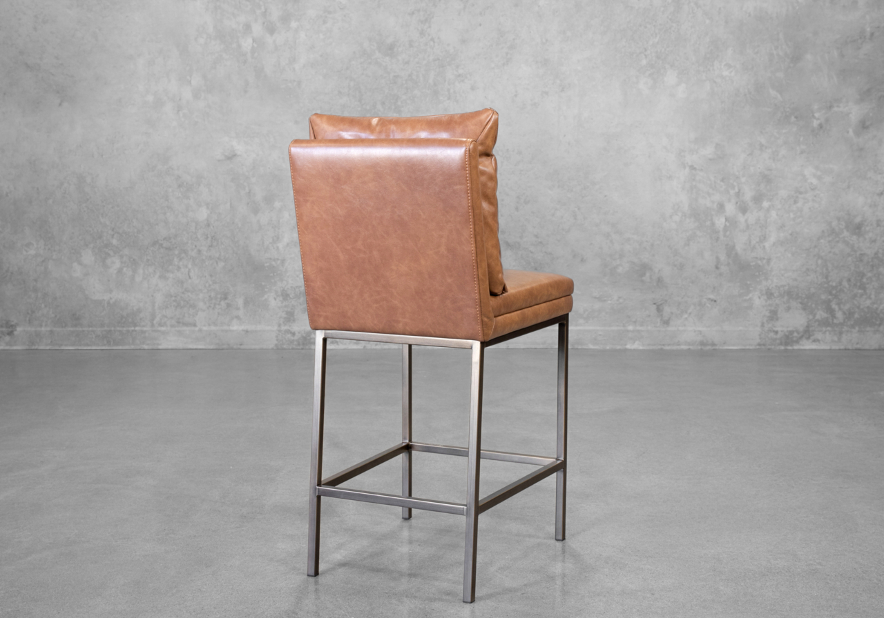 Harlow Copper Faux Leather Counter Stool - Back