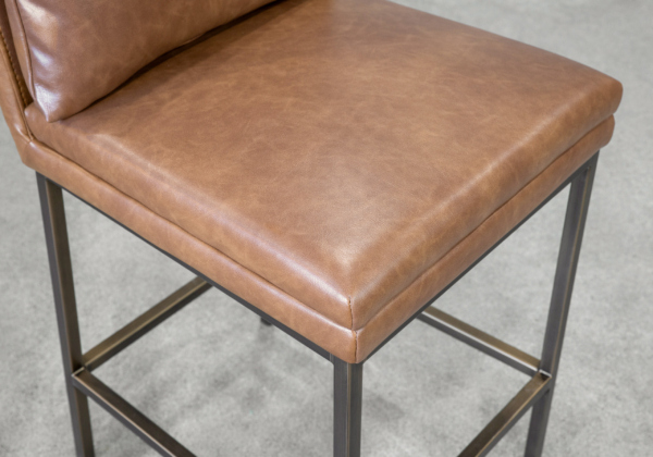 Harlow Copper Faux Leather Counter Stool - Close Up