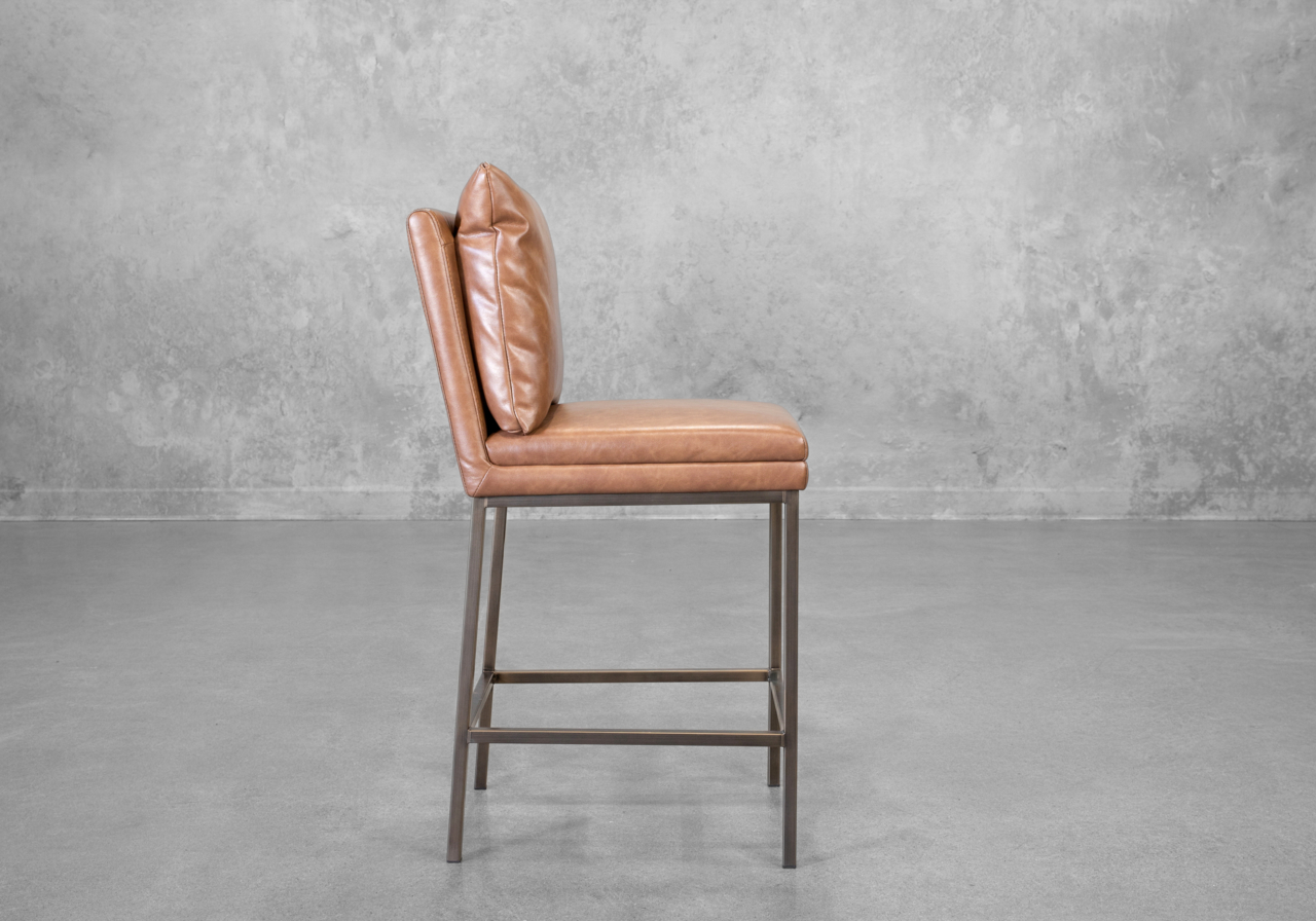 Harlow Copper Faux Leather Counter Stool - Side