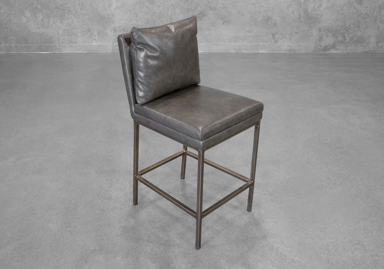 Harlow Slate Faux Leather Counter Stool