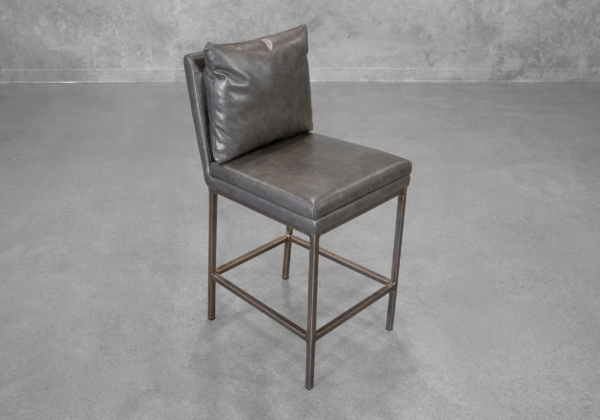 Harlow Slate Faux Leather Counter Stool