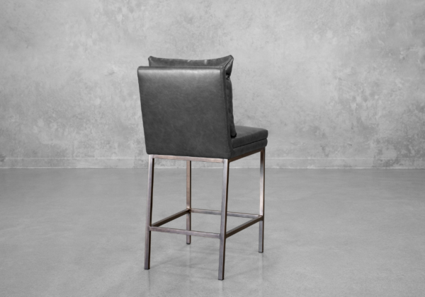 Harlow Slate Faux Leather Counter Stool - Back