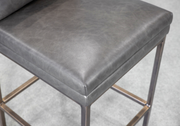 Harlow Slate Faux Leather Counter Stool - Close Up