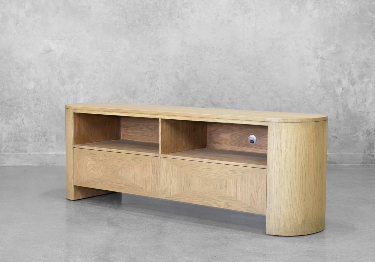 Josie Antique Blonde Tv Unit - Angle