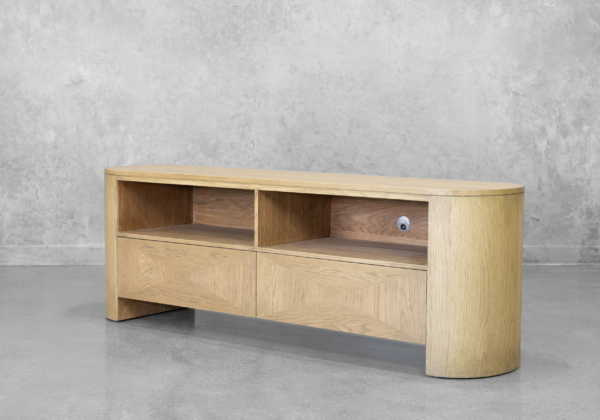 Josie Antique Blonde Tv Unit - Angle