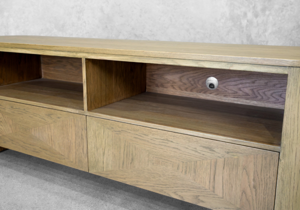 Josie Antique Blonde Tv Unit - Close Up