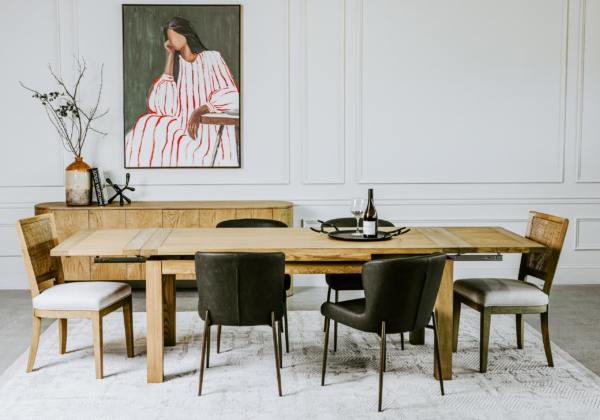 Kinsley Dining Table with Josie Console & Dining Chairs