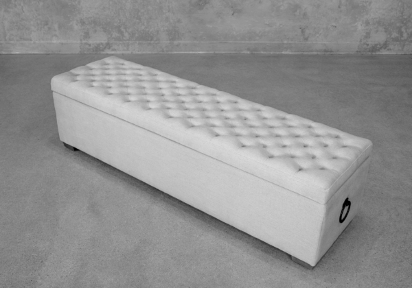Laya Cream Storage Bench