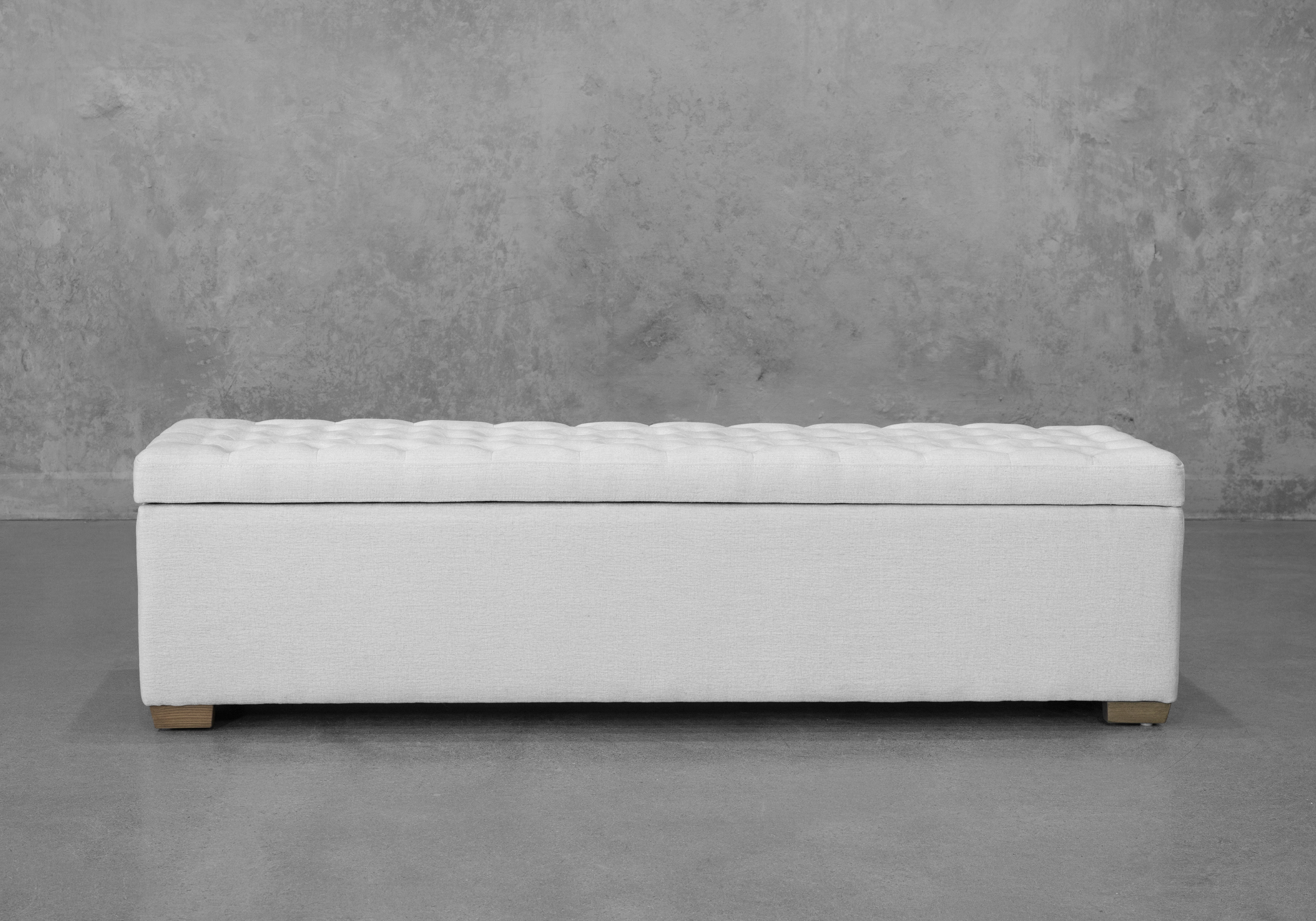 Laya Cream Storage Bench - Front