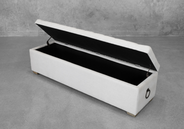 Laya Cream Storage Bench - Storage