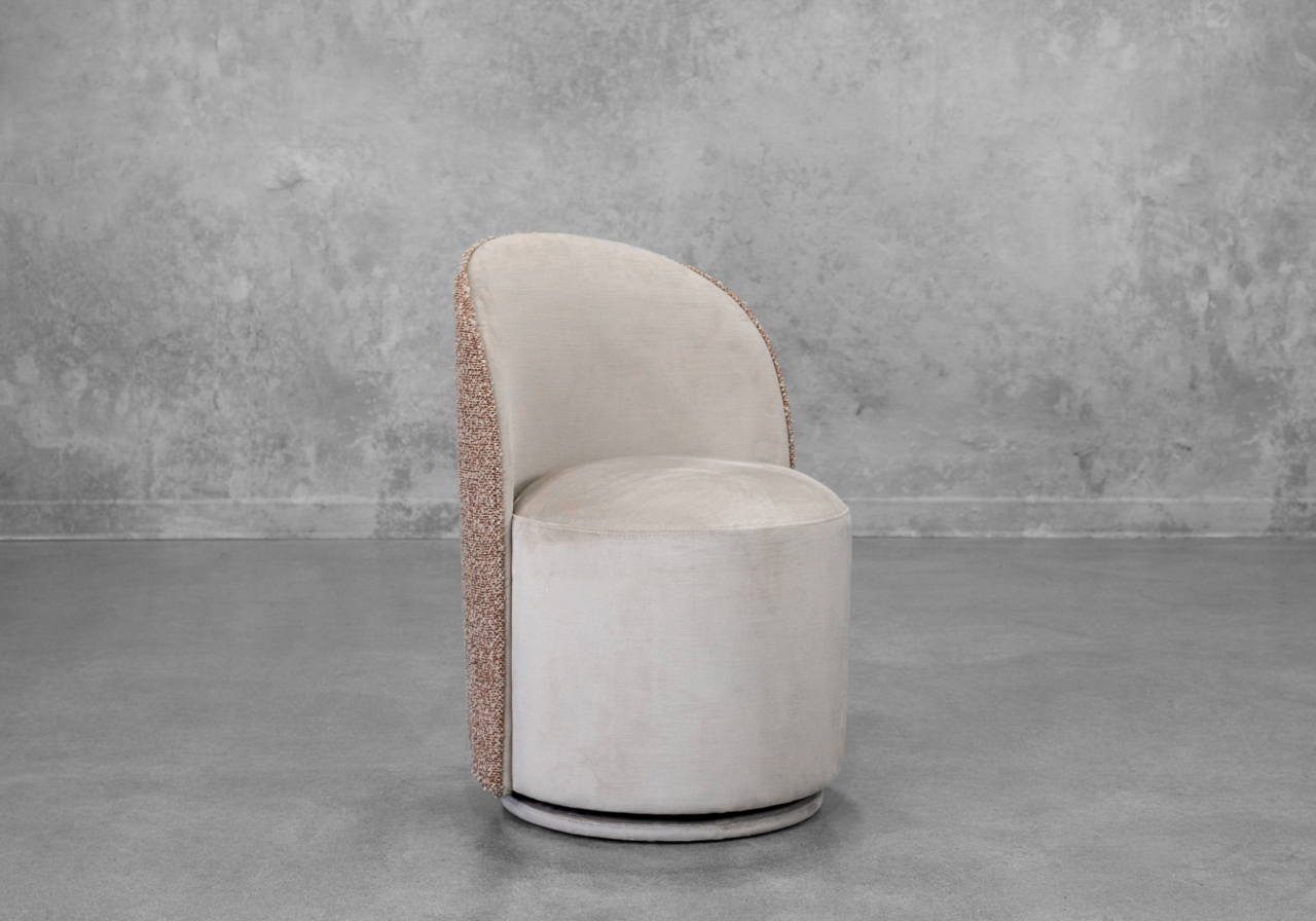 Lily Brick Fabric Dining Chair - Angle